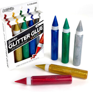 ArtSkills Puffy Classic Jumbo Rainbow Glitter Glue Pens - 5 Count