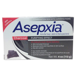 Asepxia Charcoal Cleansing Bar Soap For Acne - 4 oz