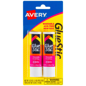 Avery Permanent Glue Stic White - 2 count
