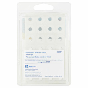 Avery Self-Adhesive 0.25 Round Binder Reinforcement Labels White - 1 Pack