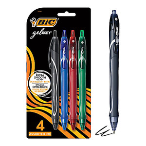 BiC Gel-ocity Retractable Pen - Assorted Colors - 4 Count
