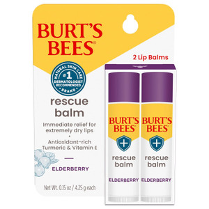 Burt's Bees Rescue Lip Balm - Elderberry - 2 count (0.15 oz)