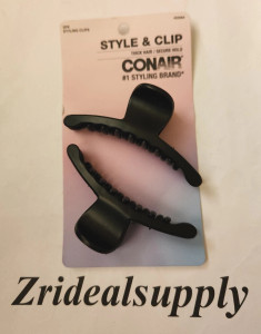 CONAIR Clip & Hold Secure Hold Styling Claw Clips Black - 2 Ct