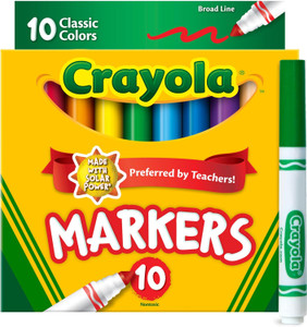 Crayola Broad Line Markers Bold & Bright Colors - 10 Ct