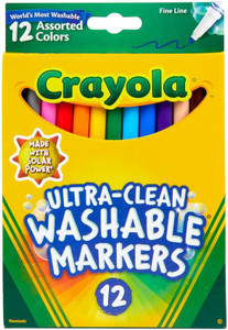 Crayola Ultra-Clean Washable Fine Line Markers Classic Colors - 12 Ct