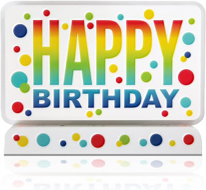 Unique Rainbow Dots Birthday Flashing Cake Topper - 1 Pc