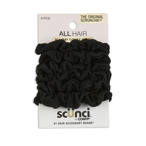 Scunci Mini Washable Scrunchie Hair Ties Black - 6 Ct