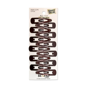 Scünci U Got This Contour Snap Clips Brown - 12 Ct