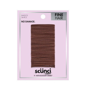 Scünci No Damage Small Elastics Brown - 34 Ct