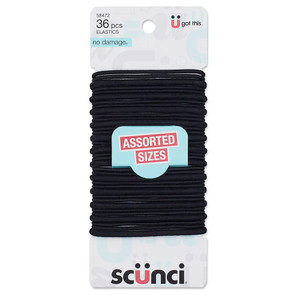 Scunci by Conair No Damage Assorted Sizes Elastics - 36 Ct