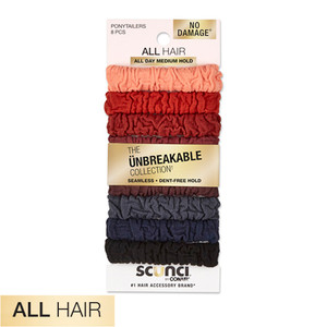 sc++nci Unbreakable Neutral Comfy Ponytailers - 8 Ct