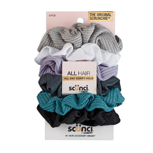 Scunci Heather & Solid Scrunchies - 6 Ct