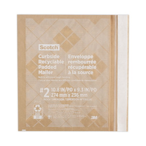 Scotch Curbside Recyclable Mailer Size 2 - Tan, 10.8 x 9.3