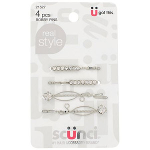 Scunci Rhinestone Bobby Pins - 4 Ct