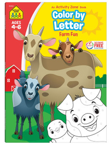 School Zone Color By Letter Farm Fun Workbook - 64 Pages
