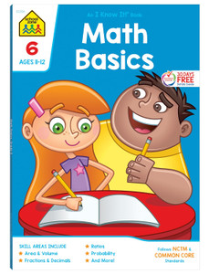 School Zone Math Basics Grade 6 Workbook - 64 Pages