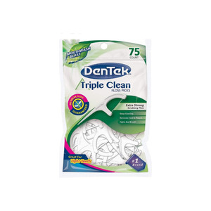 Dentek Triple Clean Floss Picks, Fresh Mint, 75 Ea