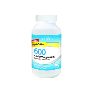 21St Century 600 Calcium Supplement Tablets, Value Size 400 Ea