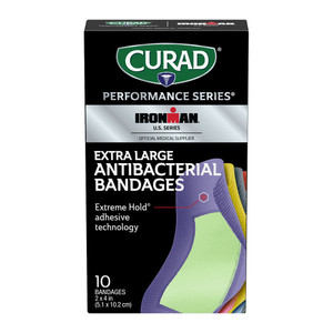 Curad Performance Series Xl Antibacterial Bandages, 10 Count