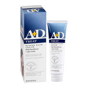 A+D Zinc Oxide Diaper Rash Cream - Soothes & Treats Diaper Rash 4Oz