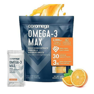Coromega, Max Omega-3 Fish Oil Citrus Burst Squeeze Shots, 1 Each, 30 Ct