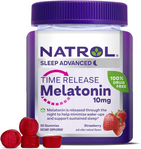 Natrol Time Release Melatonin 10 Mg, Dietary Supplement For Restful Sleep, Sleep  Gummies For Adults, 55 Ct