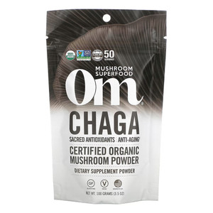 Om Mushrooms, Chaga Organic Mushroom Powder, 1 Each, 3.5 Oz