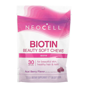 Neocell Corporation, Biotin Bursts Gourmet Soft Chews Brazilian Acai Berry, 1 Each, 30 Ct