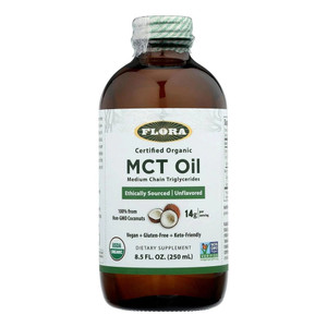 Flora, Organic Mct Oil Ethically Sourced Unflavored, 1 Each, 8.5 Fl Oz