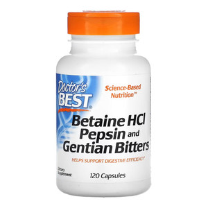 Doctor`S Best, Betaine Hcl Pepsin & Gentian Bitters, 1 Each, 120 Ct