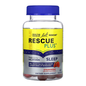 Bach Flower Essences, Rescue Remedy Plus Sleep Gummy Strawberry, 1 Each, 60 Ct