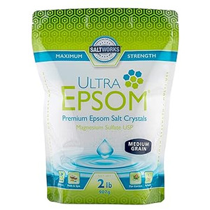 Saltworks Ultra Epsom Premium Bath Salt, Medium Grain, 2 Pound