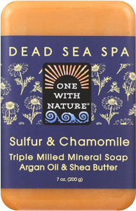 One With Nature, Dead Sea Spa Sulfur And Chamomile Triple Milled Mineral Bar Soap With Argan Oil And