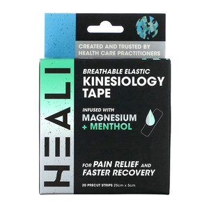 Heali Medical Corp, Breathable Elastic Kinesiology Tape, Blue Camo, 20 Precut Strips