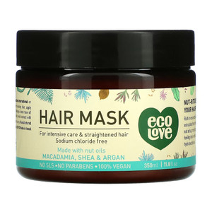 Ecolove, Mask Natural Intensive Care & Straightened Hair, 1 Each, 11.8 Oz