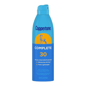 Coppertone Complete Spf 30 Sunscreen Spray, Lightweight, Moisturizing Sunscreen, Water Resistant Spray Sunscreen Spf 30, 5.5 Oz Spray