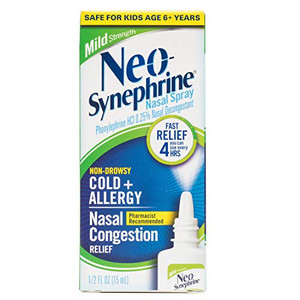 Neosynephrine Decongestant Nasal Spray For Cold & Sinus Relief, Mild Strength, 0.5 Fl Oz