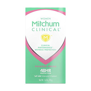Women'S Deodorant By Mitchum, Clinical, Soft, Solid Antiperspirant Deodorant, Powder Fresh, 1.6 Oz