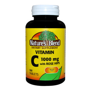 Nature`S Blend Vitamin C 1000Mg W/Rose Hips Tablets 100 Ct