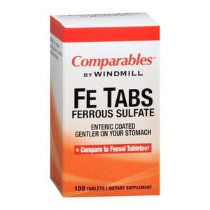 Comparables By Windmill Fe Tabs Ferrous Sulfate Tablets 100 Tablets
