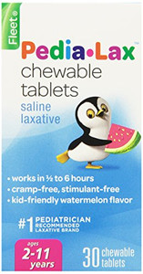 Pedia-Lax Laxative Chewable Tablets For Kids, Ages 2-11, Watermelon Flavor, 30 Ct