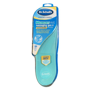 Dr. Scholl'S Memory Fit Plus Massaging Gel, Comfort Insoles, Men'S Size 8-14, 1 Pair