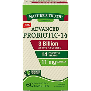 Probiotics For Men And Women   3 Billion Cfu   60 Capsules   14 Strains   Non-Gmo & Gluten Free   By Nature'S Truth