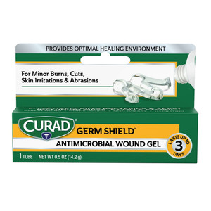 Curad Germ Shield Antimicrobial Silver Wound Gel, For Minor Cuts, Scrapes And Burns, 0.5 Oz Tube, 1 Count