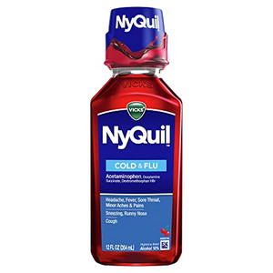 Vicks Nyquil Cherry Cold And Flu Relief Liquid Medicine,