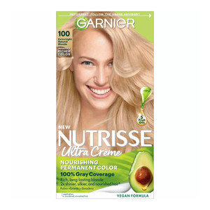 Garnier Nutrisse Nourishing Hair Color Creme, 100 Extra-Light Natural Blonde (Chamomile), 1 Kit