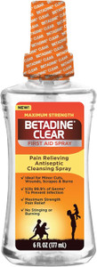 Betadine Clear First Aid Spray, Max Strength Pain ,6Oz