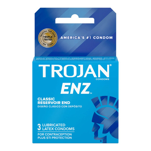 Trojan Enz Condoms Lubricated Latex 3 Each