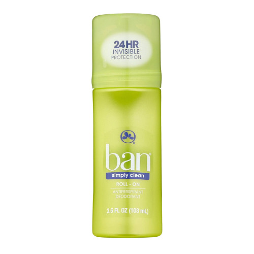 Ban Roll-On Antiperspirant Deodorant Simply Clean - 3.5 Oz