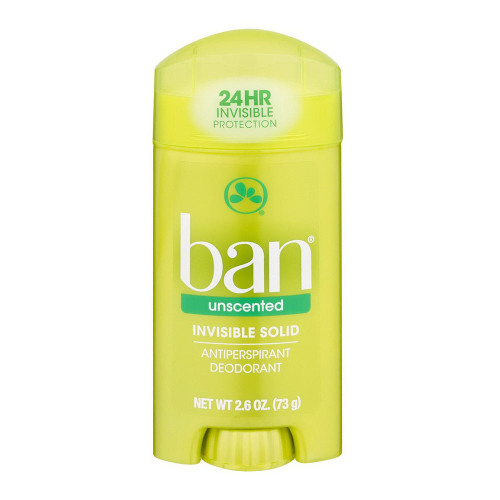 Ban Intensely Fresh Invisible Solid Antiperspirant & Deodorant, Unscented - 2.6 Oz
